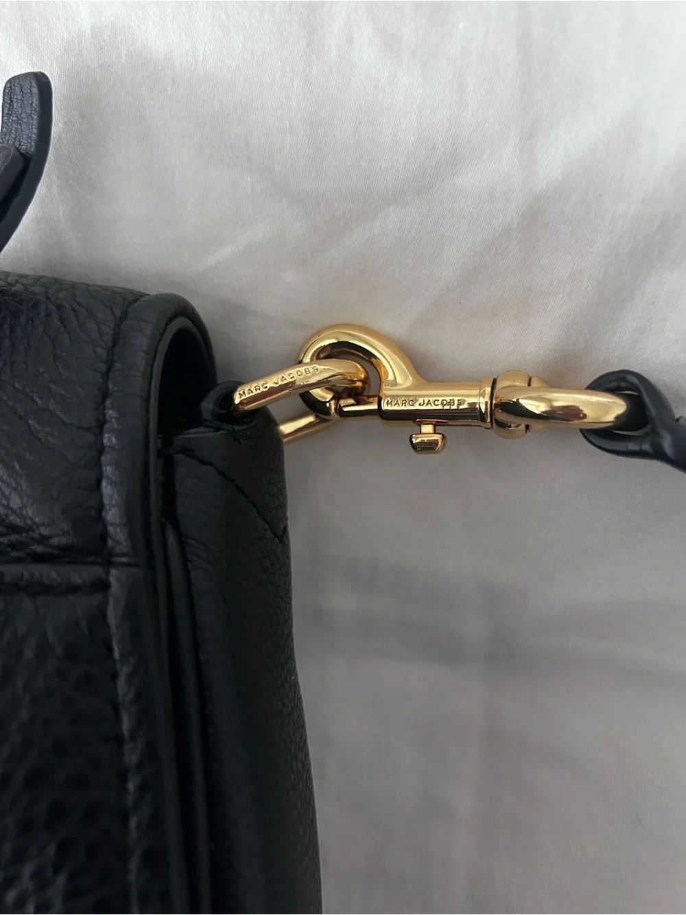Marc Jacobs Black Pebbled Crossbody Shoulder Bag and matching wrist wallet